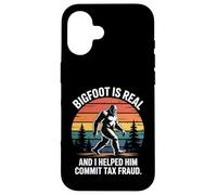 Bigfoot Is Real Tax Fraud Funny Sunset Cryptid Humor Case for iPhone 16