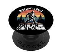 Bigfoot Is Real Tax Fraud Funny Sunset Cryptid Humor PopSockets Adhesive PopGrip