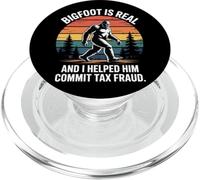 Bigfoot Is Real Tax Fraud Funny Sunset Cryptid Humor PopSockets PopGrip for MagSafe
