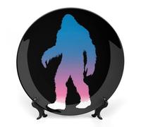 Bigfoot Is Trans Bone China Decorative Plate Ceramic Plates Wall Decor with Display Stand 10inch
