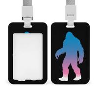 Bigfoot is Trans ID Badge Holder Name Card Holders Photocard Case with Lanyard for Teacher Nurse Office