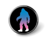Bigfoot Is Trans Round Brooch Pins Badge Printed Button Tie Lapel Backpack Pin Decoration for Women Men