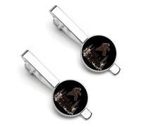 Bigfoot Just A Who Loves Sasquatch 2 Pcs Tie Clips for Men Tie Bar Tie Pins for Regular Ties Wedding Business