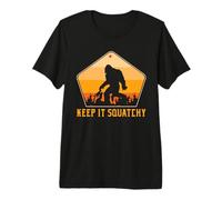 Bigfoot Keep It Squatchy Retro Forest Sunset Design Premium T-Shirt