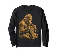 Bigfoot Knitting Vintage Sasquatch Cozy Cryptid Long Sleeve T-Shirt