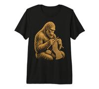 Bigfoot Knitting Vintage Sasquatch Cozy Cryptid Premium T-Shirt