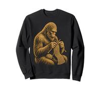 Bigfoot Knitting Vintage Sasquatch Cozy Cryptid Sweatshirt