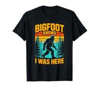 Bigfoot Knows I was Here Camping Hiking Funny T-Shirt
