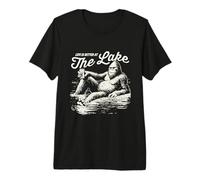 Bigfoot Lake Life Relaxing Sasquatch Beer Lover Premium T-Shirt