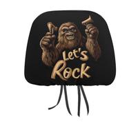 Bigfoot Let's Rock Funny Car Headrest Cover Auto Front/Rear Seat Head Rest Protector Universal Fit Most Cars