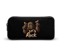Bigfoot Let's Rock Funny Pen Case Pencil Large Pouch Stationery Bag Makeup Cosmetic Organizer for Men Women