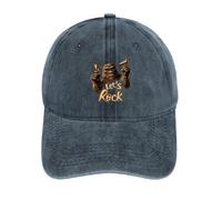 Bigfoot Let's Rock Vintage Baseball Cap Golf Dad Hats Adjustable SnapBack Cap for Men Women Sports Outdoor