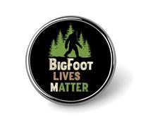 Bigfoot Lives Matter Round Brooch Pin Button Lapel Tie Badge Hat Clothes Accessories for Men Women