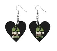 Bigfoot Lives Matter Women's Wooden Earring Drop Dangle Earrings Pendant Jewelry Love