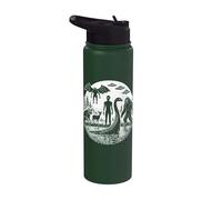 Bigfoot Loch Ness Monster Moon Cryptid Creatures Sasquatch Stainless Steel Insulated Water Bottle