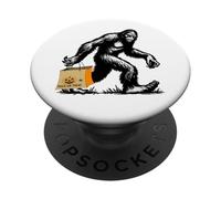 Bigfoot Loves Trick Or Treat and Halloween Funny Sasquatch PopSockets Adhesive PopGrip