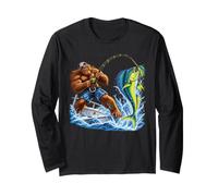 Bigfoot Mahi Mahi Fishing Sasquatch Offshore Angler Long Sleeve T-Shirt
