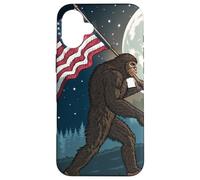 Bigfoot Marching USA Proud Under a Full Moon Case for iPhone 16 Plus