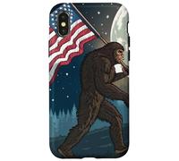 Bigfoot Marching USA Proud Under a Full Moon Case for iPhone X/XS