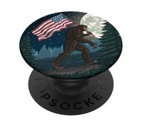 Bigfoot Marching USA Proud Under a Full Moon PopSockets Adhesive PopGrip