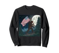 Bigfoot Marching USA Proud Under a Full Moon Sweatshirt