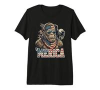 Bigfoot Merica American Flag Patriotic USA Funny Sasquatch Premium T-Shirt