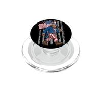 Bigfoot Merica Suit Waving American Flag 250 Years 4th July PopSockets PopGrip for MagSafe