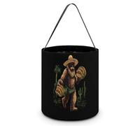 Bigfoot Mexico Tacoes Halloween Tricking Or Treating Bucket Bags Reusable Candy Basket Tote Pumpkin Party Favor Bag