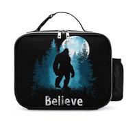 Bigfoot Moon Believe Funny Insulated Lunch Bag Reusable Leakproof Tote Bags Box for Work Travel Outdoor