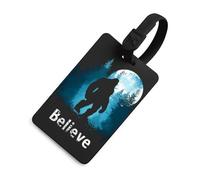 Bigfoot Moon Believe Funny Luggage Tag with ID Name Card Stylish Suitcase Labels Baggage Bag Tags