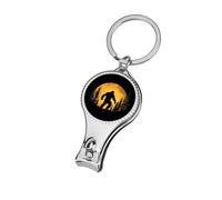 Bigfoot Moon Forests Funny Nail Clippers Stainless Steel Toenail Cutter with Nail File Chain for Unisex