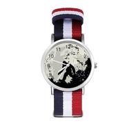Bigfoot Moon Sasquatch Sport Watch for Men Women Nylon Strap Wrist Watch Analog Quartz Watch