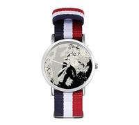 Bigfoot Moon Sasquatch Sport Watch for Men Women Nylon Strap Wrist Watch Analog Quartz Watch