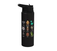 Bigfoot Mothman Wendigo Dogman 8-bit Cryptid Stainless Steel Insulated Water Bottle
