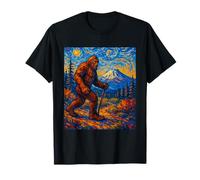 Bigfoot Mount St Helens in Style of Van Gogh's Starry Night T-Shirt
