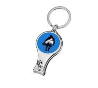 Bigfoot Mountain Pattern Nail Clippers Sharp Sturdy Fingernail Cutters with Bottle Opener Keychain
