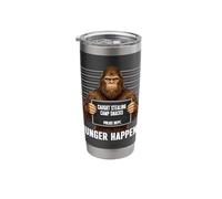 Bigfoot Mugshot Caught Stealing Camp Snacks Hunger Happens Stainless Steel Insulated Tumbler