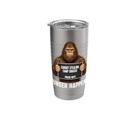 Bigfoot Mugshot Caught Stealing Camp Snacks Hunger Happens Stainless Steel Insulated Tumbler