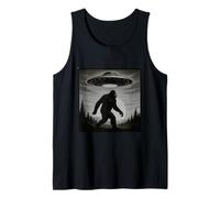 Bigfoot Night Encounter - UFO Forest Scene Tank Top