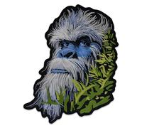 Bigfoot Patch - Sasquatch Cryptid Embroidered Iron-On - Forest Ferns Wilderness Jackets Backpacks - Large Pacific Northwest Cryptozoology, 7.8x10.2 inches