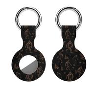Bigfoot Pattern Novelty Holder Cases Compatible with AirTag Silicone GPS Trackers Cover Keychain