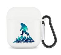 Bigfoot Pawprint Sasquatch Mountains Bluetooth Headset Cover Earbuds Case TPU Headphone Protective Compatible with Airpods 1/2 White-Color