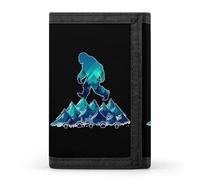 Bigfoot Pawprint Sasquatch Mountains Trifold Wallets Slim Coin Purse Credit Card Holder Wallet Money Clip for Women Men
