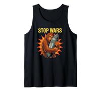 Bigfoot Peace Missile Stop Wars Anti-War Cryptid Sasquatch Tank Top