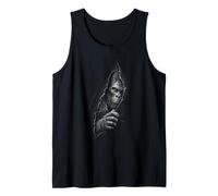Bigfoot Peeking from The Shadows Forest Legend Tank Top