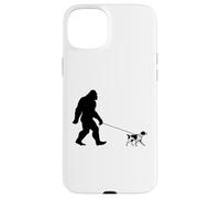 Bigfoot pet Brittany spaniel and sasquatch walking funny Case for iPhone 15 Plus