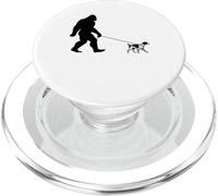 Bigfoot pet Brittany spaniel and sasquatch walking funny PopSockets PopGrip for MagSafe