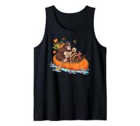 Bigfoot Pilgrim Turkey Pumpkin Canoe Sasquatch Thanksgiving Tank Top