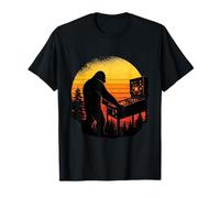 Bigfoot Pinball Retro Sasquatch Arcade Graphic Design T-Shirt
