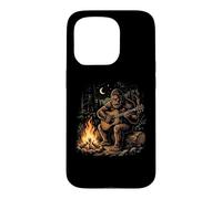 Bigfoot Playing Acoustic Guitar Around Campfire -Fun Camping Case for iPhone 15 Pro
